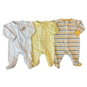 Baby Boy Newborn Sleepers Zippered Outfits Clothes Bundle Sleep N Play Lot Lion